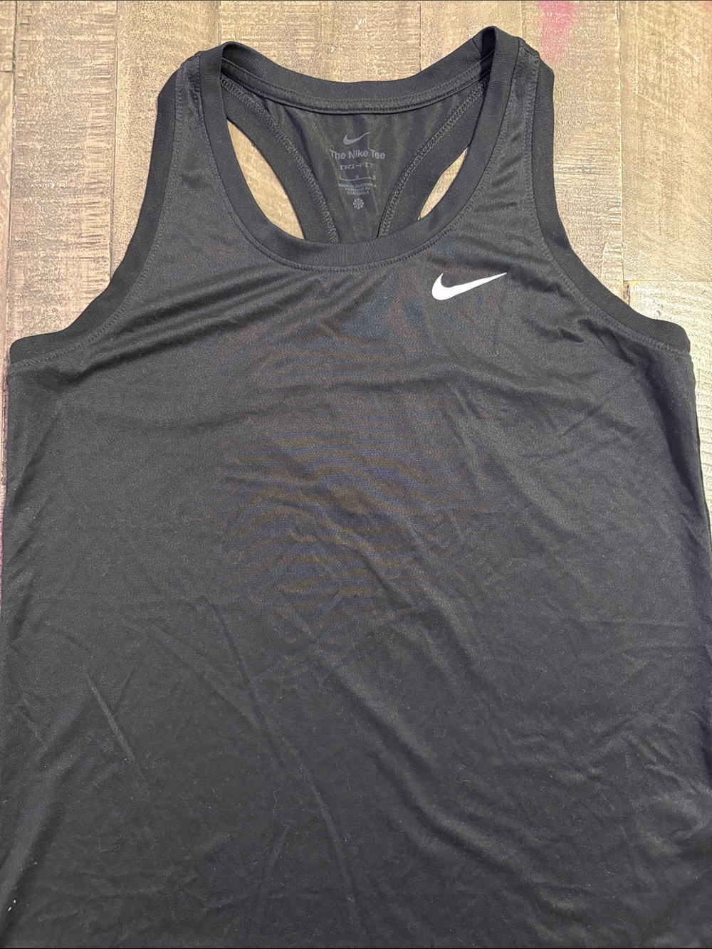 Nike Black Racerback Performance Tank with White Swoosh
